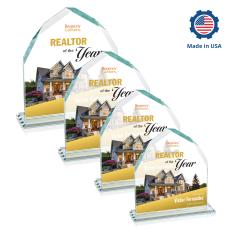 Emery Full Color Peaks Crystal Trophy - Custom Trophies