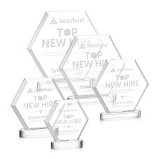 Santos on Alberton Base Clear Polygon Crystal Trophy - Crystal Trophies