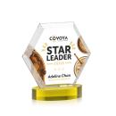 Santos Full Color on Alberton Base Gold Polygon Crystal Trophy