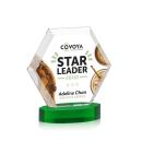 Santos Full Color on Alberton Base Green Polygon Crystal Trophy