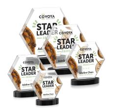 Santos  Full Color on Alberton Base Black Polygon Crystal Trophy - Custom Trophies