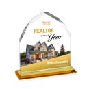 Emery Full Color Amber Peaks Crystal Trophy