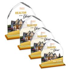 Emery Full Color Amber Peaks Crystal Trophy - Custom Trophies