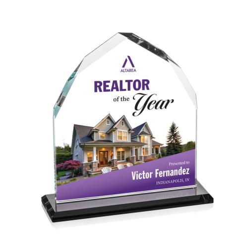 Awards and Plaques - Crystal Trophies - Emery Full Color Black Peaks Crystal Trophy