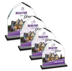 Emery Full Color Black Peaks Crystal Trophy - Custom Trophies