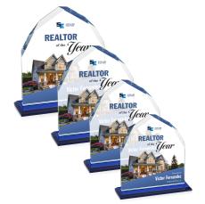 Emery Full Color Blue Peaks Crystal Trophy - Custom Trophies