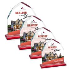 Emery Full Color Red Peaks Crystal Trophy - Custom Trophies