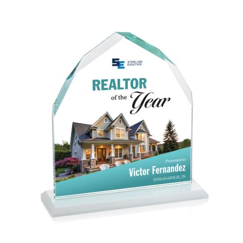 Awards and Plaques - Crystal Trophies - Emery Full Color Fagan Peaks Crystal Trophy