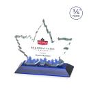 Sargent Leaf Full Color Blue Unique Crystal Trophy