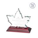 Sargent Leaf Red Unique Crystal Trophy