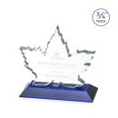 Sargent Leaf Blue Unique Crystal Trophy