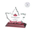 Sargent Leaf Full Color Red Unique Crystal Trophy