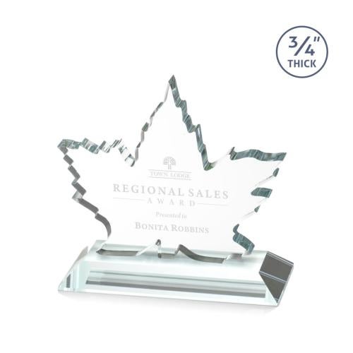Awards and Plaques - Crystal Trophies - Sargent Leaf Starfire Unique Crystal Trophy