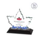 Sargent Leaf Full Color Black Unique Crystal Trophy
