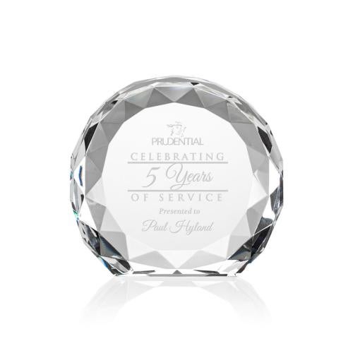 Awards and Plaques - Crystal Trophies - Milton Clear Circle Crystal Trophy