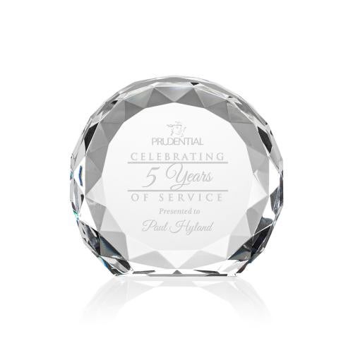 Awards and Plaques - Crystal Trophies - Milton Clear Circle Crystal Trophy