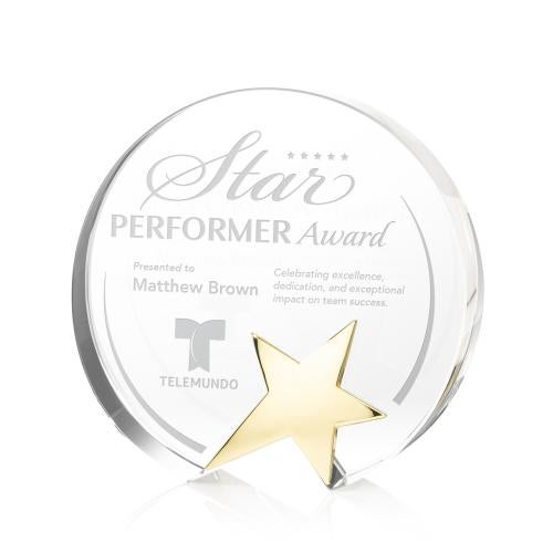 Awards and Plaques - Crystal Trophies - Meyers Star Circle Crystal Trophy
