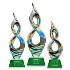 Cosenzo on Cahill Base Green Unique Glass Trophy - Art Glass Trophies