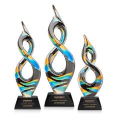 Cosenzo on Cahill Base Black Unique Glass Trophy - Art Glass Trophies