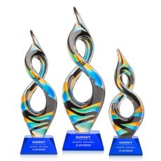 Cosenzo on Cahill Base Blue Unique Glass Trophy - Employee Awards