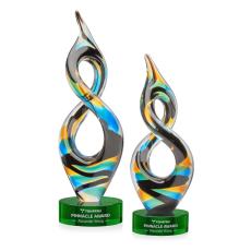 Cosenzo on Lockwood Base Green Unique Glass Trophy - Employee Awards