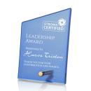 Nieves Blue Slant Gold Peaks Glass Trophy