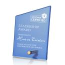 Nieves Blue Slant Gold Peaks Glass Trophy