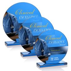 Dunlow Full Color Circle Glass Trophy - Glass Trophies