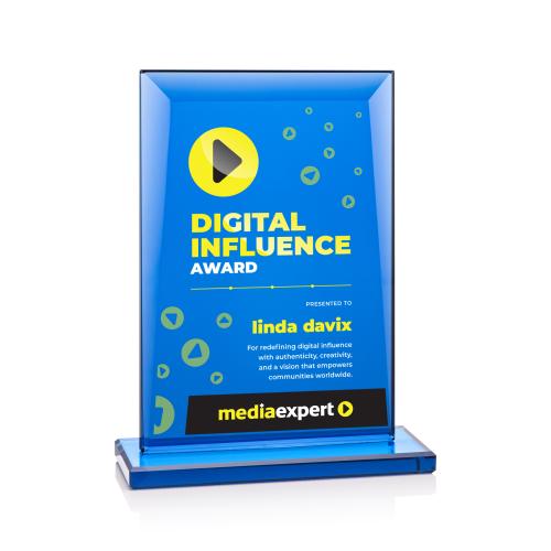 Awards and Plaques - Crystal Trophies - Martello Full Color Rectangle Crystal Trophy