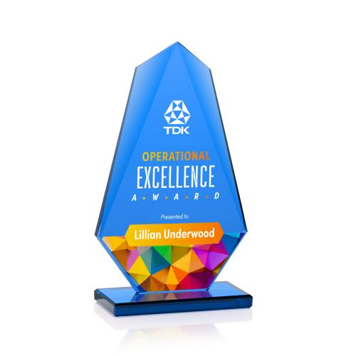 Awards and Plaques - Crystal Trophies - Winstead Full Color Peaks Crystal Trophy