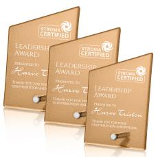 Nieves Russet Slant Silver Peaks Glass Trophy - Glass Trophies