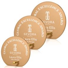 Nieves Russet Gold Circle Glass Trophy - Employee Awards