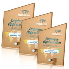 Nieves Russet Slant Full Color Silver Peaks Glass Trophy - Glass Trophies