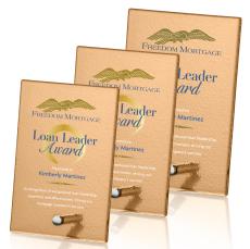 Nieves Russet Full Color Silver Rectangle Glass Trophy - Glass Trophies