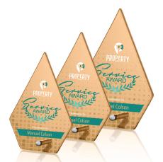 Nieves Russet Diamond Full Color Silver Glass Trophy - Glass Trophies