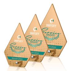 Nieves Russet Diamond Full Color Silver Glass Trophy - Custom Trophies