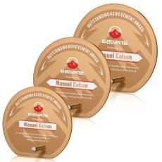 Nieves Russet Full Color Silver Circle Glass Trophy - Employee Awards