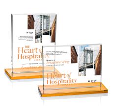 Roach Full Color Amber (Horiz) Rectangle Crystal Trophy - Crystal Trophies