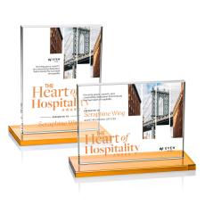 Roach Full Color Amber (Horiz) Rectangle Crystal Trophy - Custom Trophies