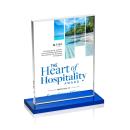 Roach Full Color Blue Rectangle Crystal Trophy