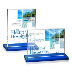 Roach Full Color Blue Rectangle Crystal Trophy - Crystal Trophies