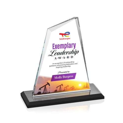 Awards and Plaques - Crystal Trophies - Summit Full Color Black Peaks Crystal Trophy