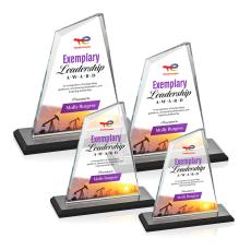 Summit Full Color Black Peaks Crystal Trophy - Crystal Trophies