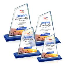 Summit Full Color Blue Peaks Crystal Trophy - Crystal Trophies
