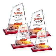 Summit Full Color Red Peaks Crystal Trophy - Crystal Trophies
