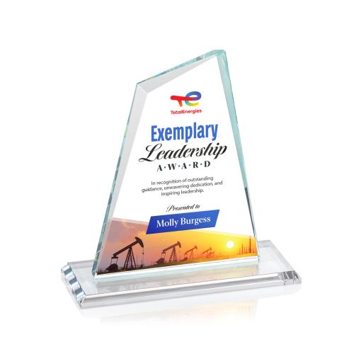 Awards and Plaques - Crystal Trophies - Summit Full Color Clear Peaks Crystal Trophy