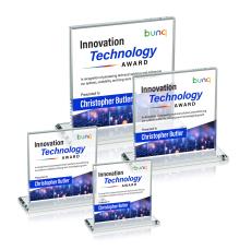 Bower Full Color Clear Square / Cube Crystal Trophy - Crystal Trophies