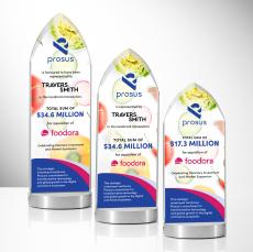 Oakburn Full Color Peaks Crystal Trophy - Crystal Trophies