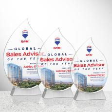 Carmack Full Color Flame Crystal Trophy - Custom Trophies