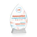 Newham Full Color Tear Drop Crystal Trophy